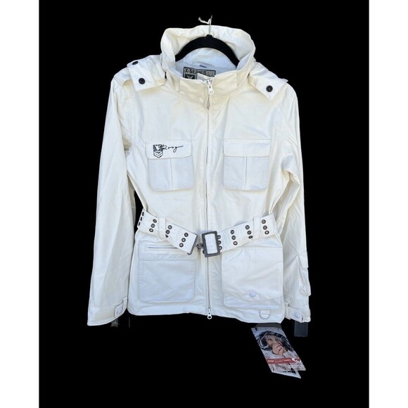 NWT ROXY X-Series Atomic Fireball Belted‎ Hooded Jacket White Size X-Small - Picture 1 of 16